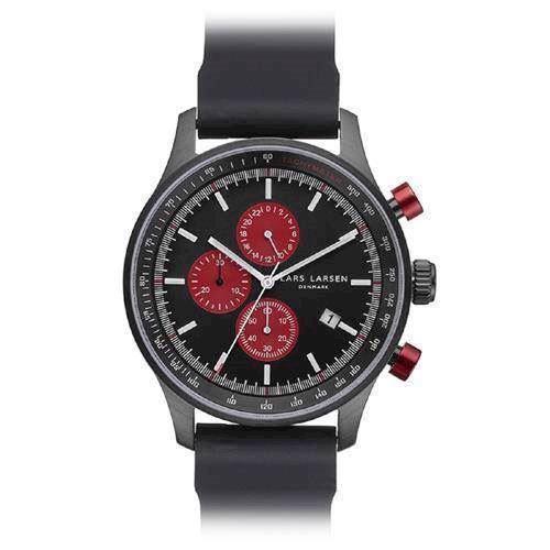 Image of sort carbon belagt rustfri stål LW33 JS15 quartz med chronograph herre ur fra Larsen